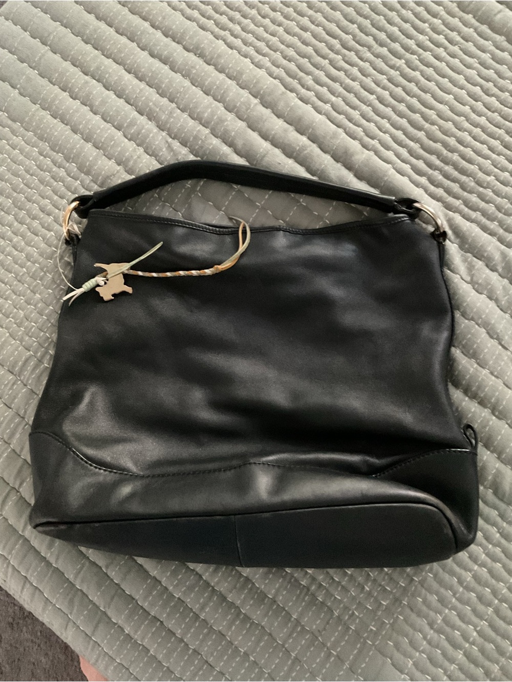 RADLEY LONDON Black Leather Shoulder Bag with Charm